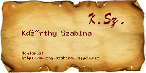 Kürthy Szabina névjegykártya