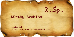 Kürthy Szabina névjegykártya