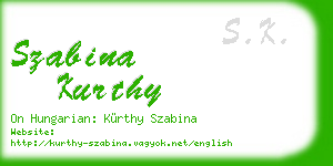 szabina kurthy business card