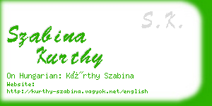 szabina kurthy business card